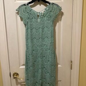 Elegant Lace Dress in Mint Green